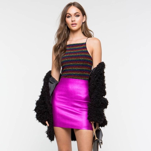 LAST 1! Rainbow Gem Halter Crop Top - Picture 2 of 5